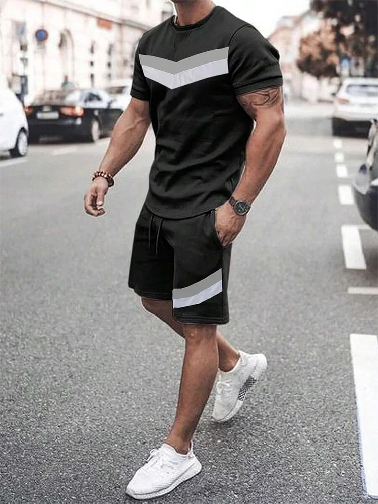 Ensemble t - shirt et short décontractés pour Hommes, - Solde exceptionnel