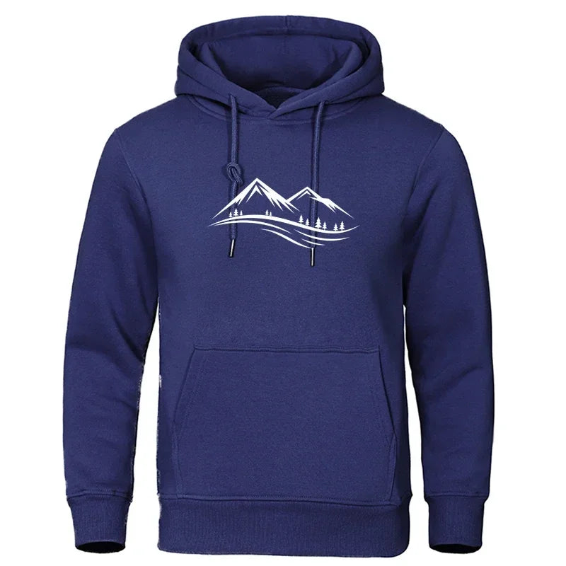 Sweat à capuche classique imprimé montagne pour Homme, - Liquidation massive