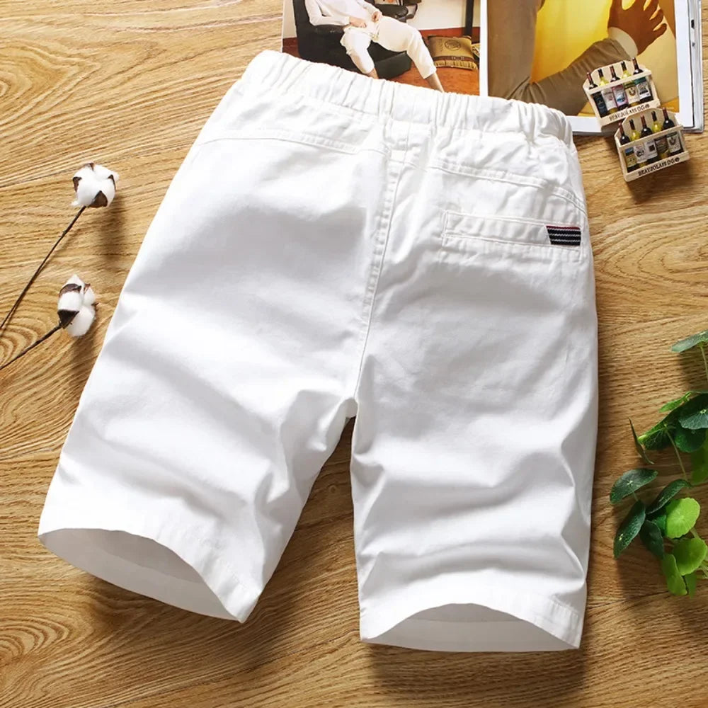 Short blanc pour Homme, short d'été en coton au genou, - Remise exclusive - 15%