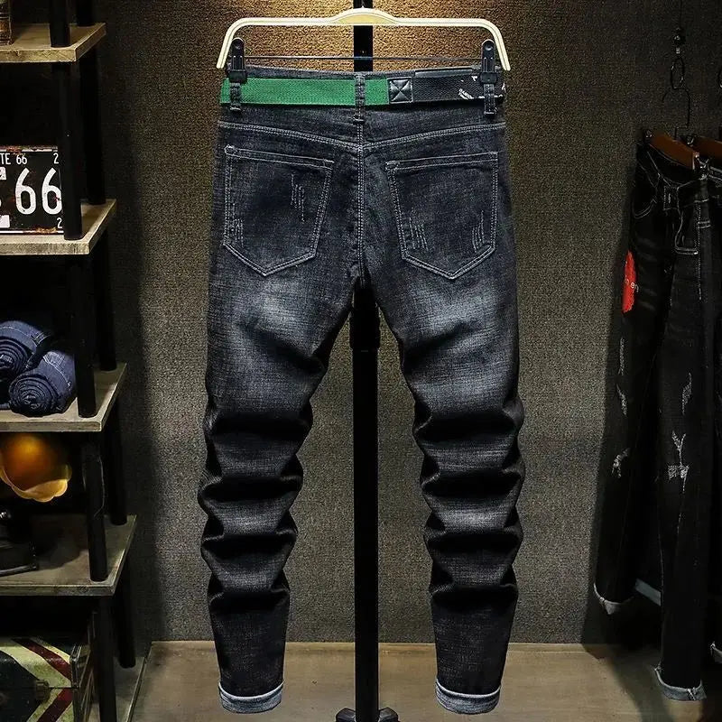 Jean slim décontracté de style streetwear coréen haut de - Offre réservée - 22%