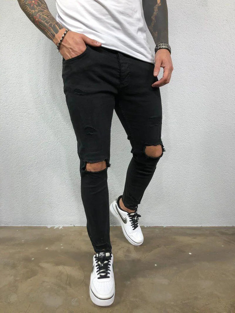 Jeans pour Hommes streetwear déchiré skinny hip hop - Super offre - 35%