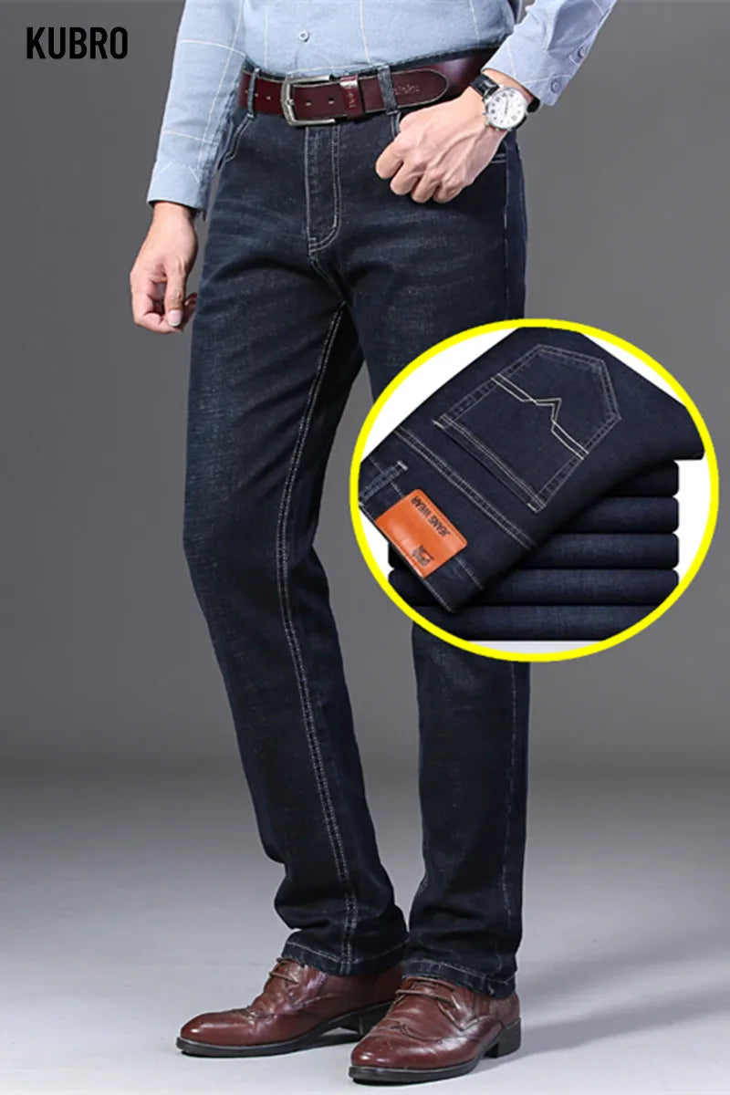 KUBRO Jeans pour Hommes Pantalon mince d'été Jean droit - Réduction exceptionnelle