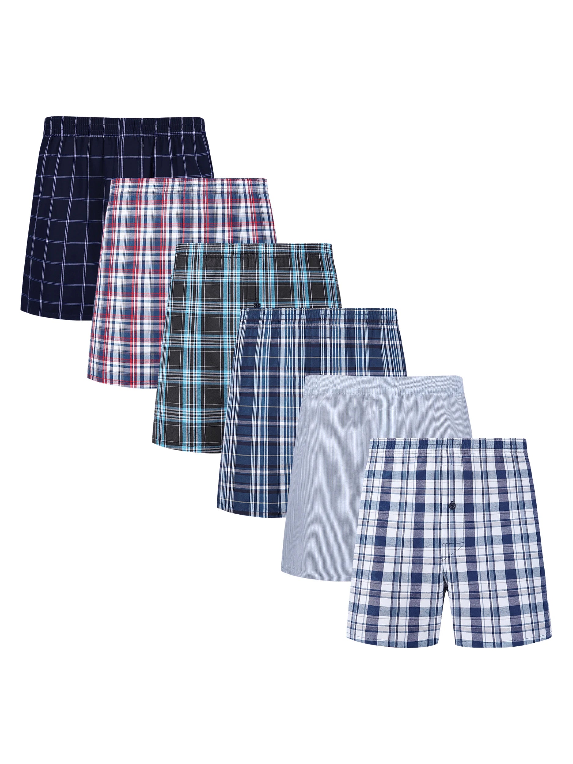 JupiterSecret Lot de 6 boxers décontractés à carreaux - Super offre - 35%