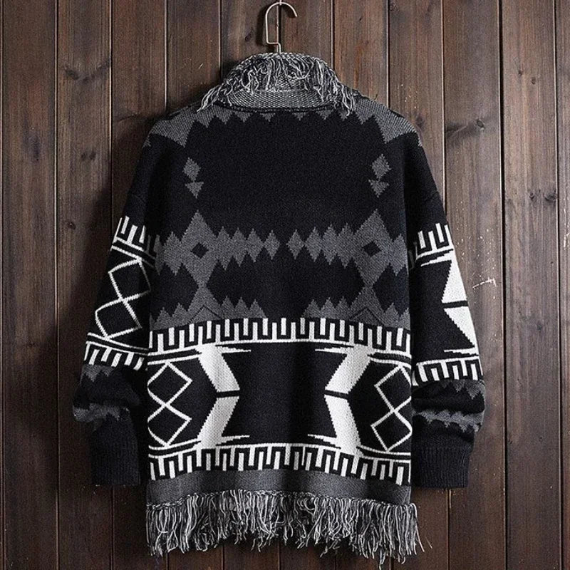 Pull en tricot pour Homme, veste graphique noire, - Prix imbattables - 50%