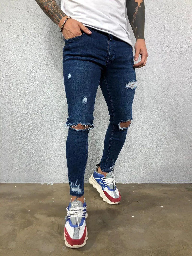 Jeans pour Hommes streetwear déchiré skinny hip hop - Super offre - 35%