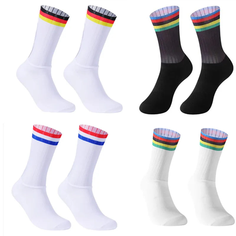 Silicone 2024 Slip New Anti Summer Aero Socks Whiteline - Remise exclusive - 15%