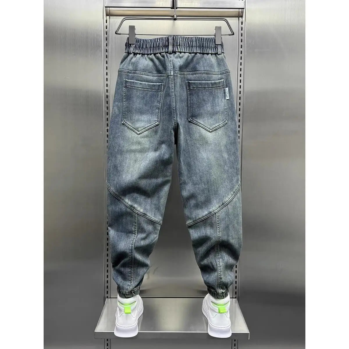 Jean bleu en denim ample pour Homme, pantalon sarouel à - Solde exceptionnel