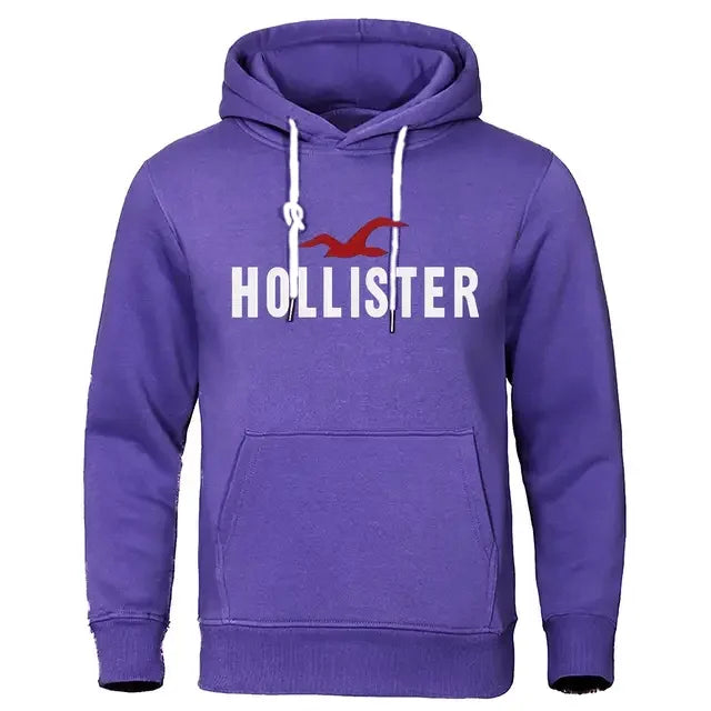 Pull décontracté imprimé Hollister pour Homme, pull col - Offre flash