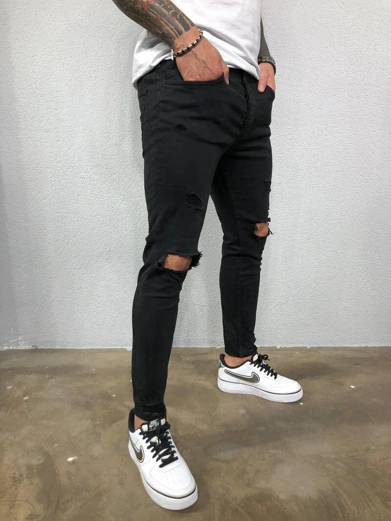 Jeans pour Hommes streetwear déchiré skinny hip hop - Super offre - 35%